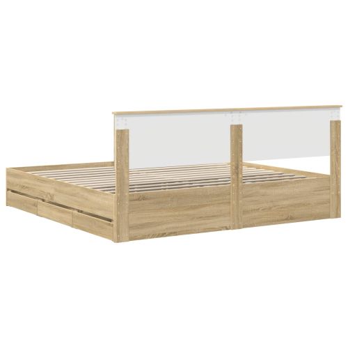 Рамка за легло Сонома дъб 200 x 200 cm Инженерна дървесина
