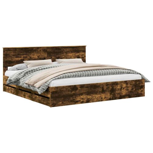 Рамка за легло Димян дъб 200 x 200 cm Инженерна дървесина