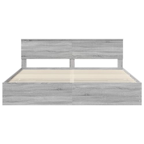 Рамка за легло Сив Сонома 200 x 200 cm Инженерна дървесина