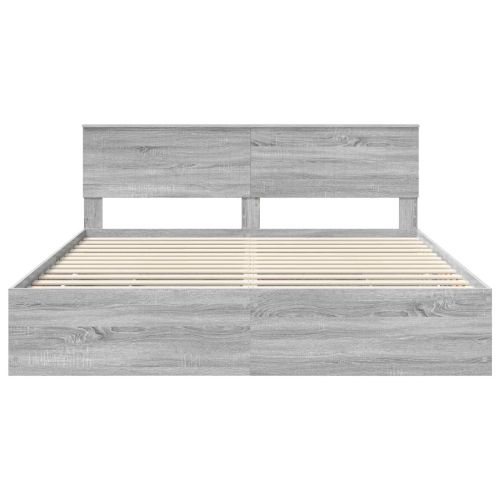 Рамка за легло Сив Сонома 180 x 200 cm Инженерна дървесина