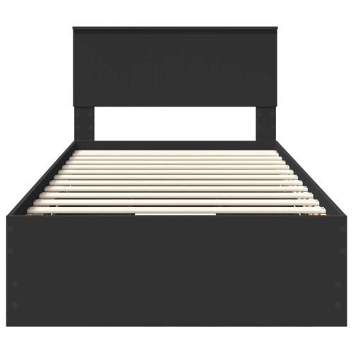 Рамка за легло с таблото Черно 100 x 200 cm Инженерна дървесина