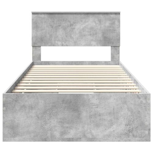 Рамка за легло Циментено сиво 100 x 200 cm Инженерна дървесина