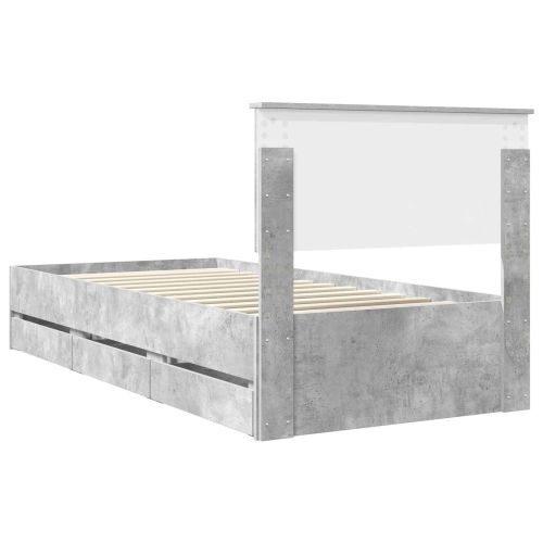 Рамка за легло Циментено сиво 90 x 190 cm Инженерна дървесина
