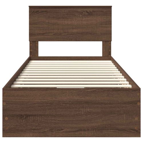 Рамка за легло Кафяв дъб 90 x 200 cm Инженерна дървесина