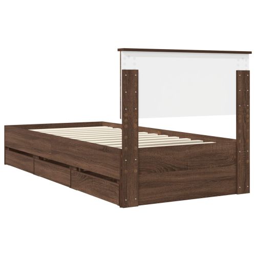 Рамка за легло Кафяв дъб 90 x 200 cm Инженерна дървесина