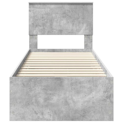 Рамка за легло Циментено сиво 75 x 190 cm Инженерна дървесина