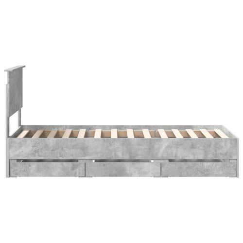 Рамка за легло Циментено сиво 75 x 190 cm Инженерна дървесина