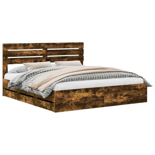 Рамка за легло Димян дъб 200 x 200 cm Инженерна дървесина