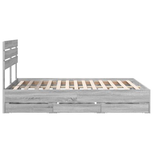 Рамка за легло Сив Сонома 140 x 200 cm Инженерна дървесина