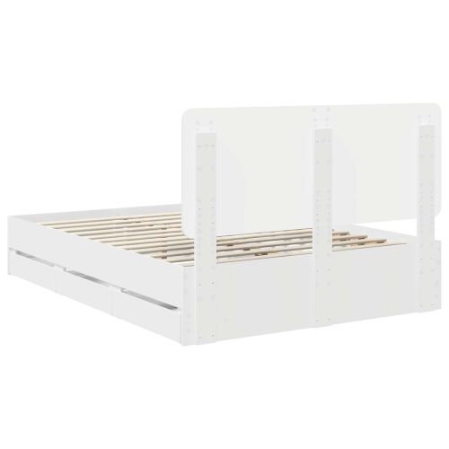 Рамка за легло с чекмедже Бяло 160 x 200 cm Инженерна дървесина