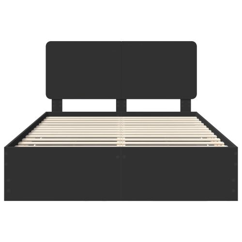 Рамка за легло с таблото Черно 150 x 200 cm Инженерна дървесина