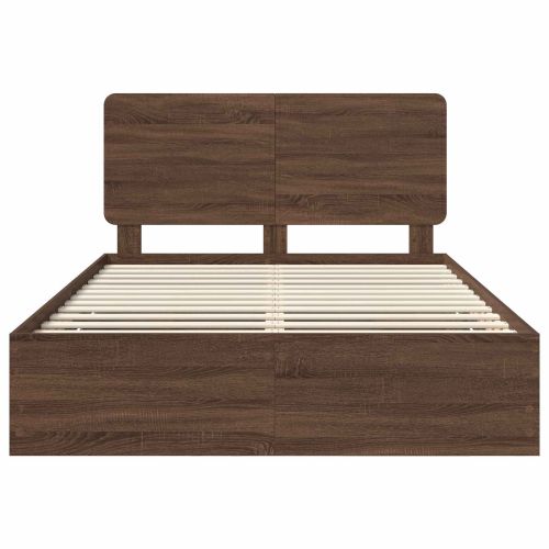 Рамка за легло Кафяв дъб 150 x 200 cm Инженерна дървесина