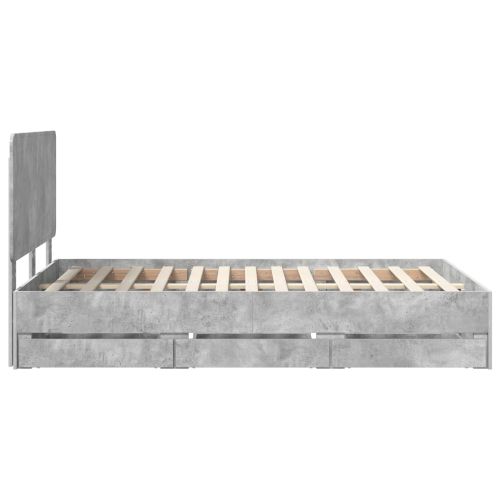 Рамка за легло Циментено сиво 120 x 200 cm Инженерна дървесина