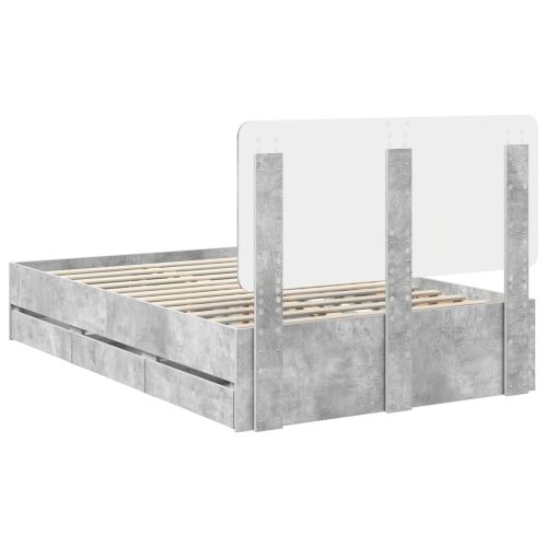 Рамка за легло Циментено сиво 120 x 200 cm Инженерна дървесина