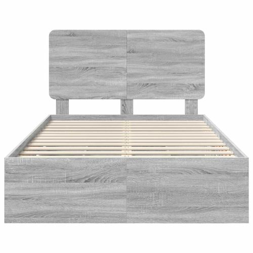 Рамка за легло Сив Сонома 120 x 200 cm Инженерна дървесина