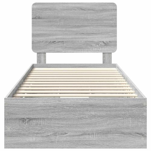 Рамка за легло Сив Сонома 100 x 200 cm Инженерна дървесина