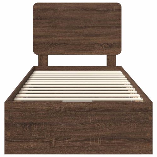 Рамка за легло Кафяв дъб 90 x 200 cm Инженерна дървесина