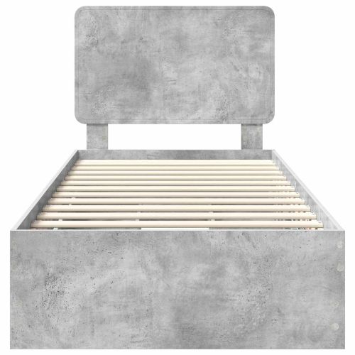 Рамка за легло Циментено сиво 75 x 190 cm Инженерна дървесина
