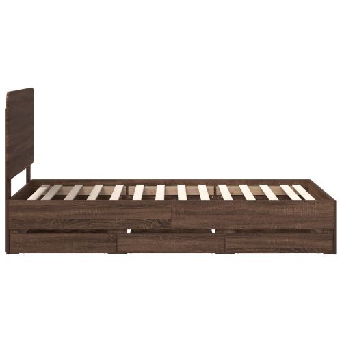 Рамка за легло Кафяв дъб 75 x 190 cm Инженерна дървесина