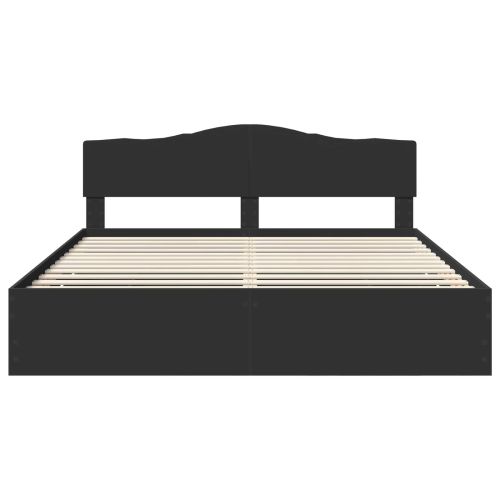Рамка за легло с таблото Черно 180 x 200 cm Инженерна дървесина