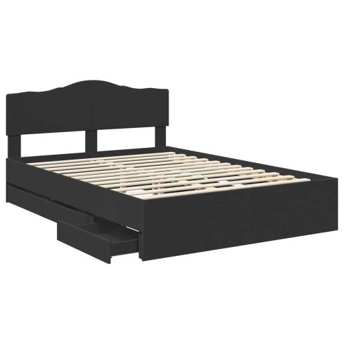Рамка за легло с таблото Черно 160 x 200 cm Инженерна дървесина