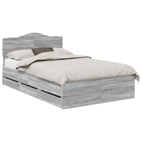 Рамка за легло Сив Сонома 120 x 200 cm Инженерна дървесина