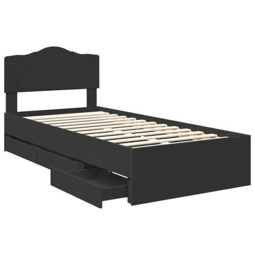 Рамка за легло с таблото Черно 100 x 200 cm Инженерна дървесина