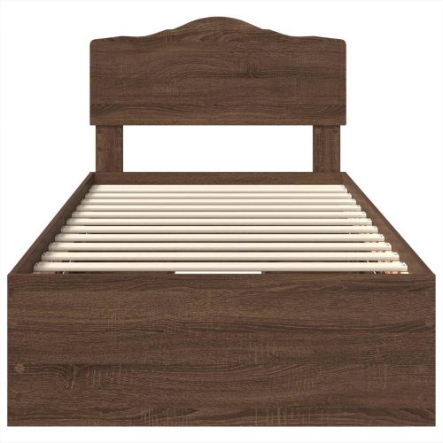 Рамка за легло Кафяв дъб 90 x 200 cm Инженерна дървесина