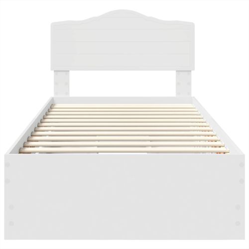Рамка за легло с чекмедже Бяло 75 x 190 cm Инженерна дървесина