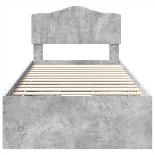 Рамка за легло Циментено сиво 75 x 190 cm Инженерна дървесина