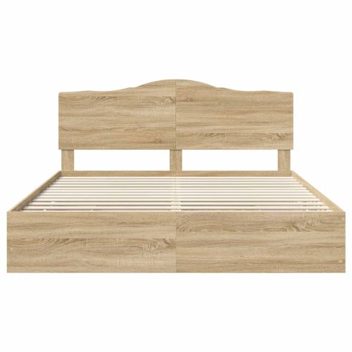 Рамка за легло Сонома дъб 200 x 200 cm Инженерна дървесина