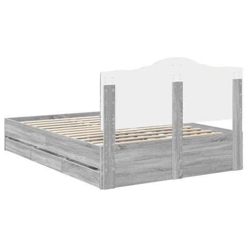 Рамка за легло Сив Сонома 160 x 200 cm Инженерна дървесина
