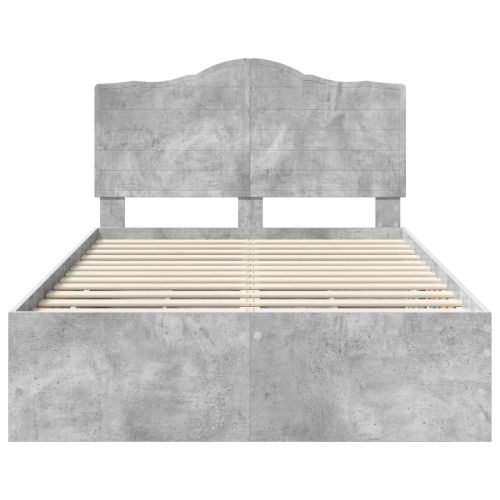 Рамка за легло Циментено сиво 135 x 190 cm Инженерна дървесина