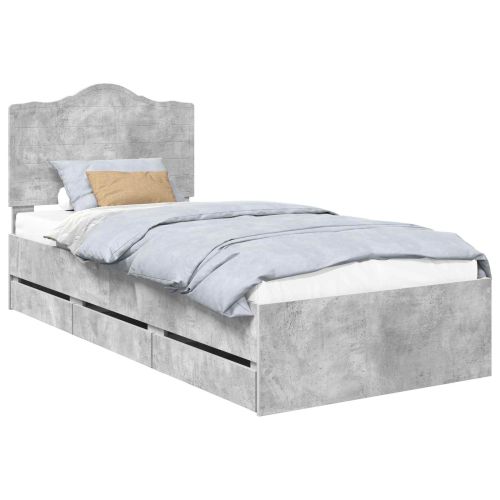 Рамка за легло Циментено сиво 90 x 190 cm Инженерна дървесина
