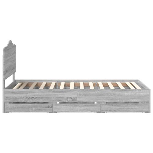 Рамка за легло Сив Сонома 75 x 190 cm Инженерна дървесина