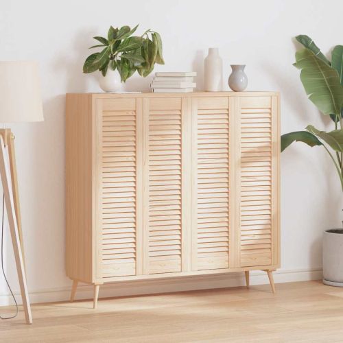 Врати за шкафове с лустросан дизайн 4 бр. масивна дървесина бор