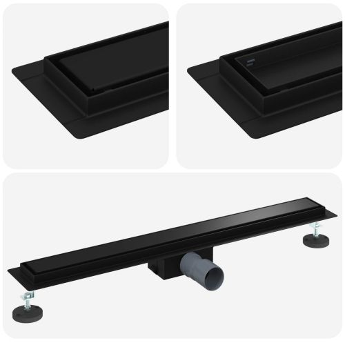 2 в 1 душов дренаж Черно 80 cm Неръждаема стомана 304