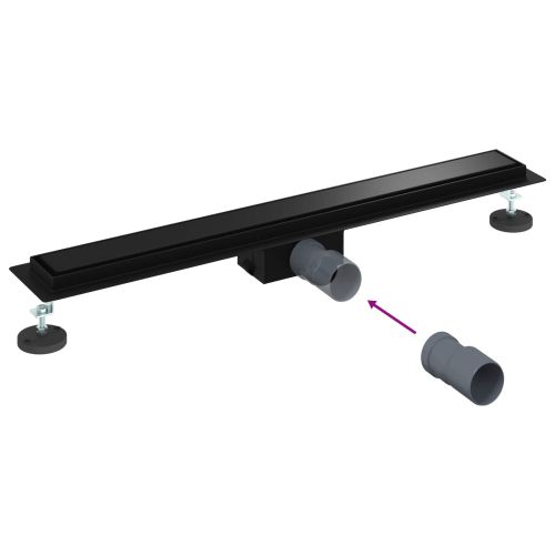 2 в 1 душов дренаж Черно 80 cm Неръждаема стомана 304