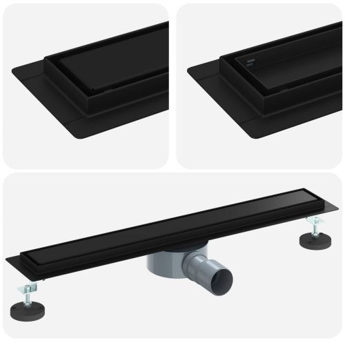 Душ канал 2-в-1 с 360° сифони Черно 60 cm