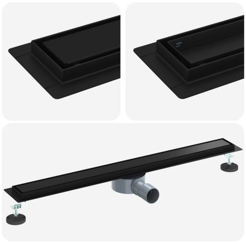 Душ канал 2-в-1 с 360° сифони Черно 80 cm