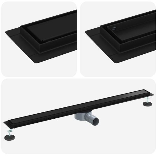 Душ канал 2-в-1 с 360° сифони Черно 100 cm