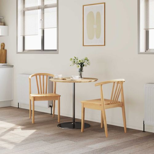 Трапезен стол 2 pcs Естествен Солиден каучуков материал