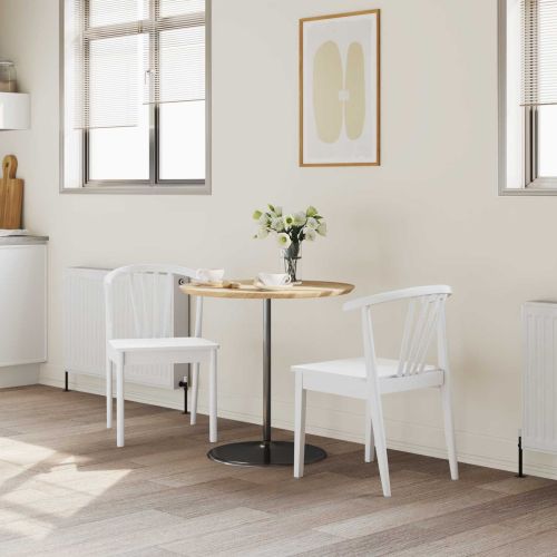 Трапезен стол 2 pcs Бяло Солиден каучуков материал