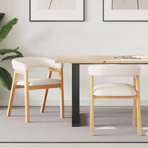 Обедени столове 2 pcs Естествен 54 x 57 x 73 см