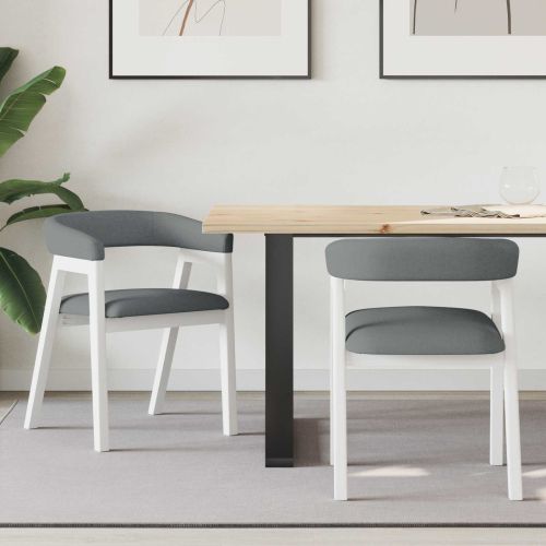 Обедени столове 2 pcs Бяло 54 x 57 x 73 см Солидно гумено дърво