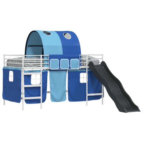 Легло на двуетажно легло за деца Бял и син 100 x 200 cm Метал