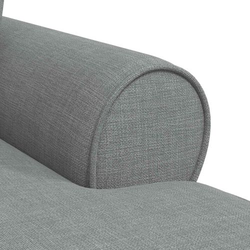 Шезлонг с пола с възглавница 3 pcs Светлосиво текстил