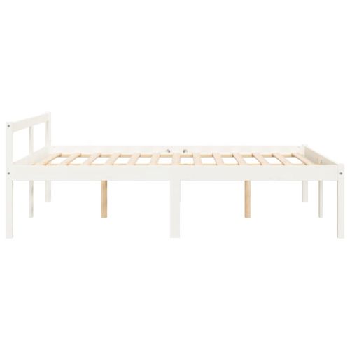 Легло за възрастни хора бяло 120x190 см Small Double бор масив