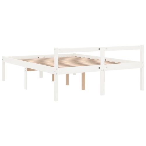 Легло за възрастни хора бяло 120x190 см Small Double бор масив