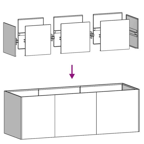 Кашпа, маслиненозелена, 120x40x40 см, студеновалцувана стомана